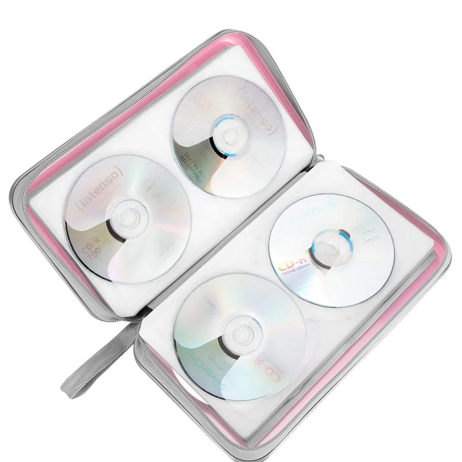 Siveit 96 Capacity CD DVD Storage Binder for Car, Office, Home | Lightweight Portable Disc Organizer (Light Pink) - view 5