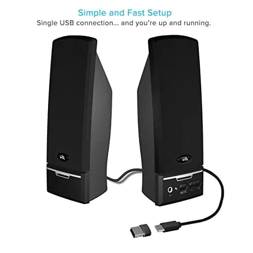 Cyber Acoustics CA-2014USB 2.0 Computer Speakers 10W Stereo Sound | USB Powered Desktop Audio thumbnail 5