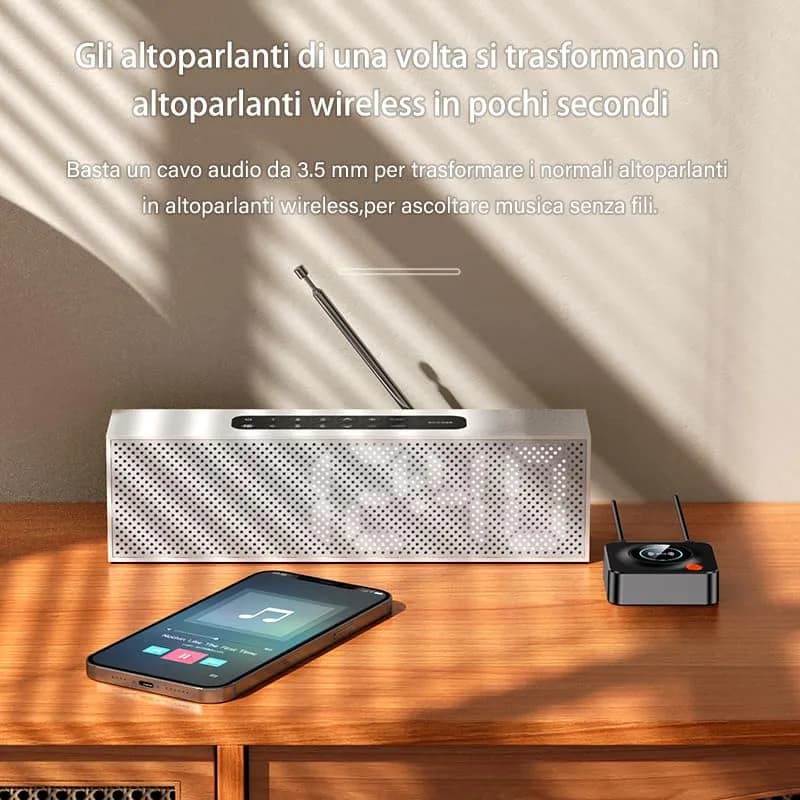 eppfun Bluetooth 5.3 Receiver with NFC & TF Card Slot, 3.5mm AUX/RCA Wireless Audio Adapter for Home Stereo Systems, 10m Range thumbnail 6