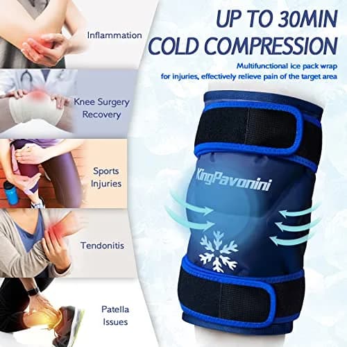 KingPavonini XXL Knee Ice Pack Wrap Around Entire Knee | Cold Therapy for Pain & Swelling Relief thumbnail 5
