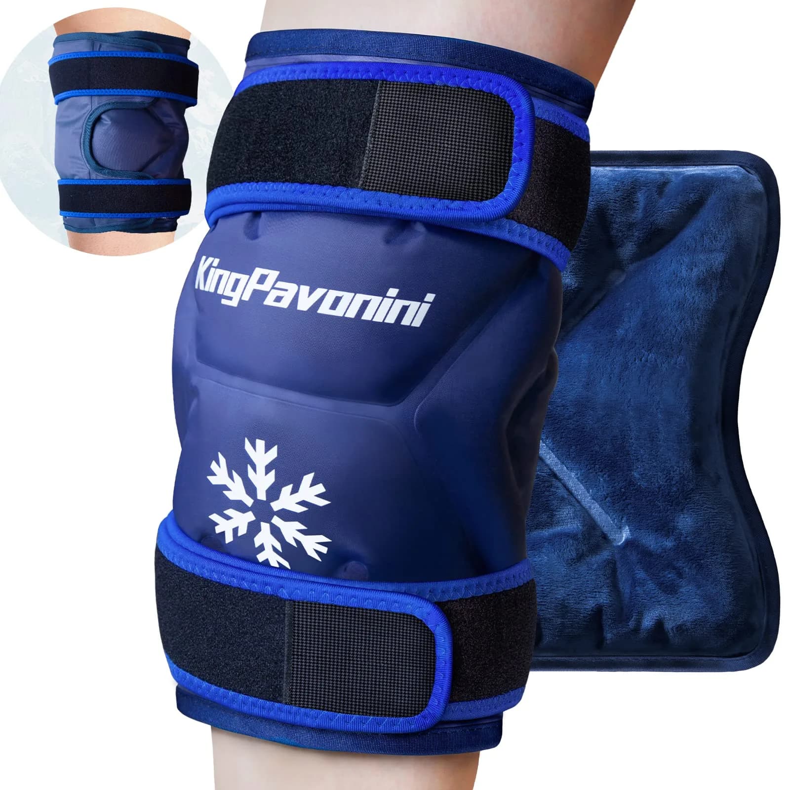 KingPavonini XXL Knee Ice Pack Wrap Around Entire Knee | Cold Therapy for Pain & Swelling Relief