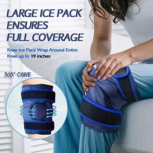 KingPavonini XXL Knee Ice Pack Wrap Around Entire Knee | Cold Therapy for Pain & Swelling Relief thumbnail 2