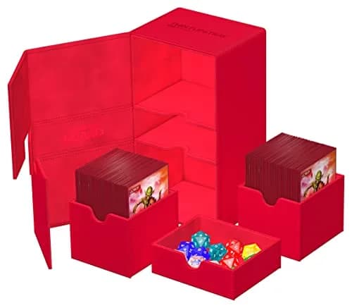 Ultimate Guard Twin Flip'n'Tray 200+ Storage Box for 200 Double-Sleeved TCG Cards | Microfiber & Magnetic Closure thumbnail 5