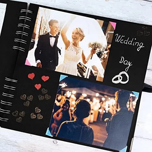 Bstorify Scrapbook Album, 8 x 8 Inch | Durable 60 Pages, Black, Creative Memory Book thumbnail 6