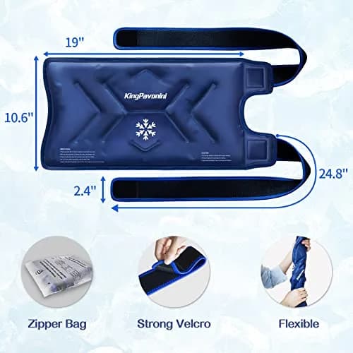 KingPavonini XXL Knee Ice Pack Wrap Around Entire Knee 2 Pack | Large Gel Cold Therapy for Pain & Swelling thumbnail 4