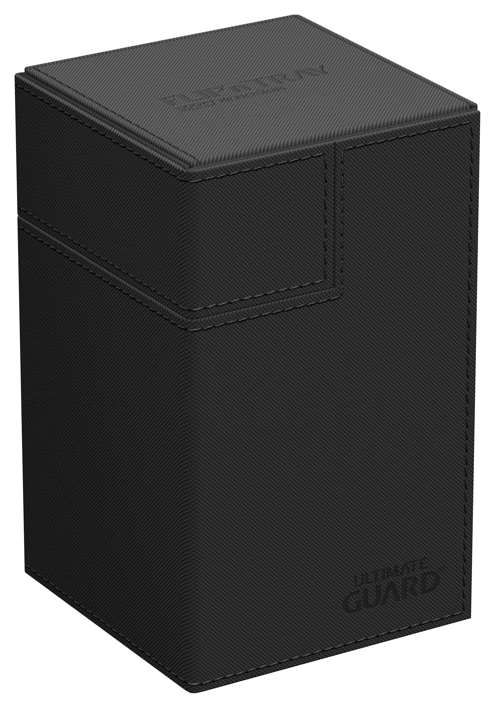 Ultimate Guard Flip'n'Tray 100+ Deck Case for 100 Double-Sleeved TCG Cards + Dice Tray | Magnetic Closure & Microfiber Lining — Black
