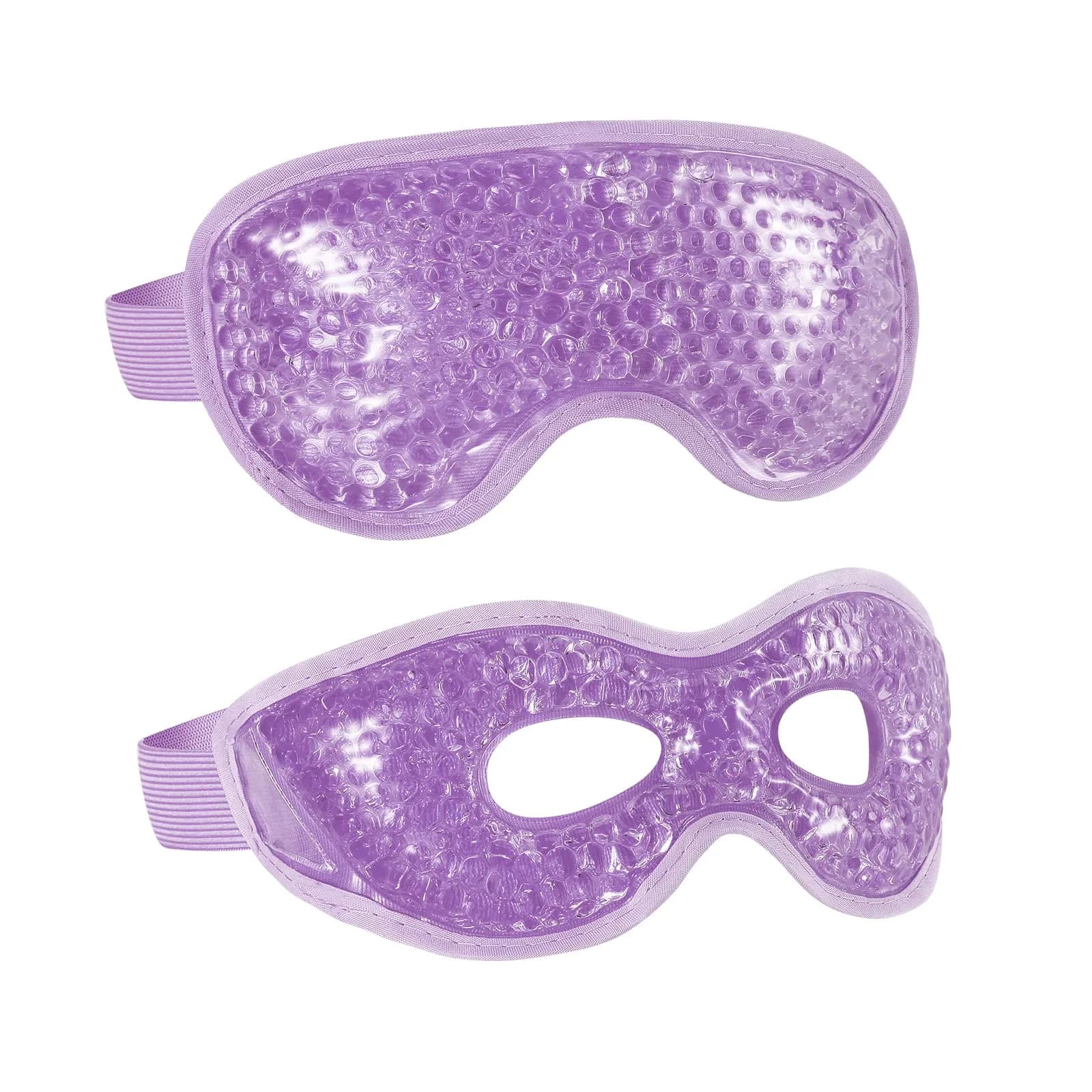 CONSGIJI Gel Eye Mask 2PCS Pink | Reusable Cold Therapy for Puffiness & Dark Circles — Purple