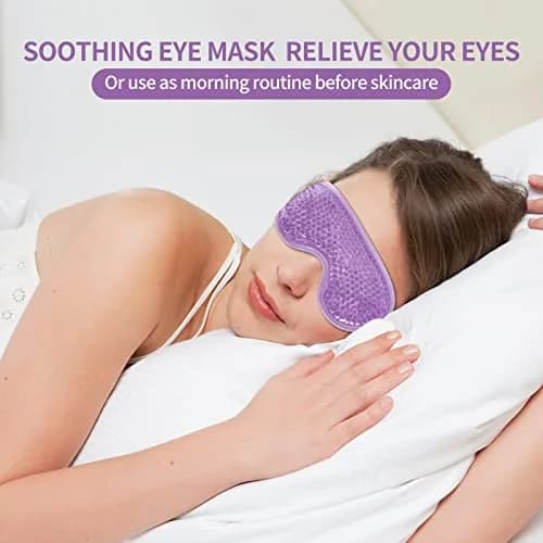 CONSGIJI Gel Eye Mask 2PCS | Reusable Cold Therapy for Puffiness & Dark Circles, Cooling Compress (Purple) thumbnail 4