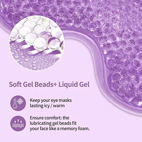 CONSGIJI Gel Eye Mask 2PCS | Reusable Cold Therapy for Puffiness & Dark Circles, Cooling Compress (Purple) thumbnail 5