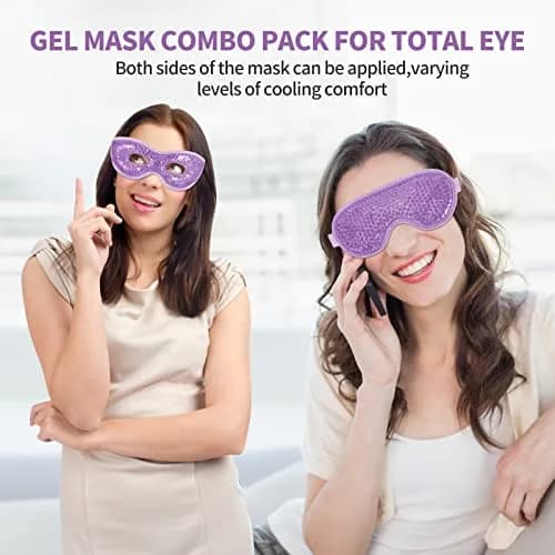 CONSGIJI Gel Eye Mask 2PCS | Reusable Cold Therapy for Puffiness & Dark Circles, Cooling Compress (Purple) thumbnail 2
