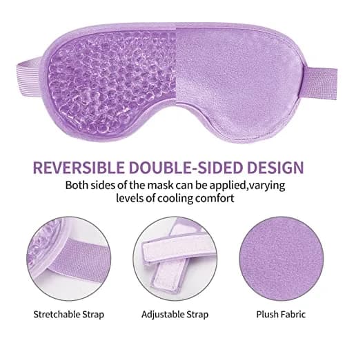 CONSGIJI Gel Eye Mask 2PCS | Reusable Cold Therapy for Puffiness & Dark Circles, Cooling Compress (Purple) thumbnail 3