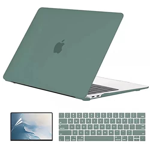 EooCoo Crystal Case for MacBook Pro 13-inch M2 M1 (A2338 A2289 A2251 A2159 A1989 A1706 A1708) | Matte Green Hard Shell Protection thumbnail 1