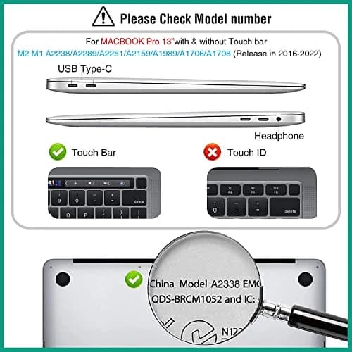 EooCoo Crystal Case for MacBook Pro 13-inch M2 M1 2022-2016 | Slim, Scratch-Resistant, Lightweight thumbnail 7