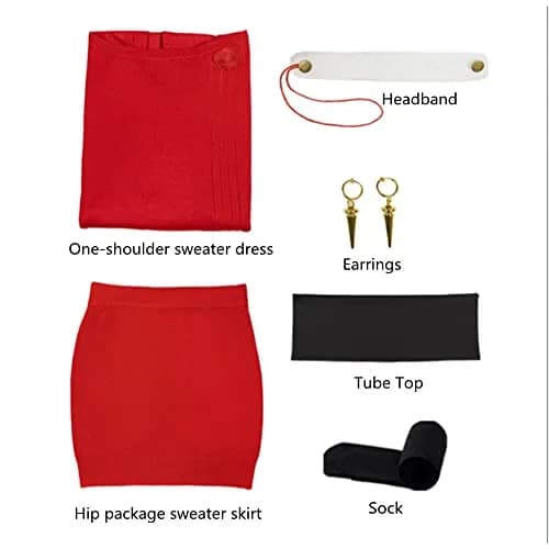 COLSA Yor Cosplay Costume Red Sweater Uniform Set XXL | Anime Character Replica thumbnail 6