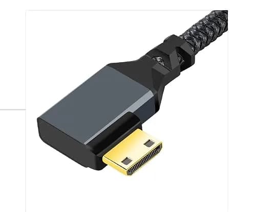 Twozoh Mini HDMI to HDMI Adapter Cable 0.6FT (18cm) | Right Angle 90° Elbow, Nylon Braided, 4K@60Hz Support thumbnail 5