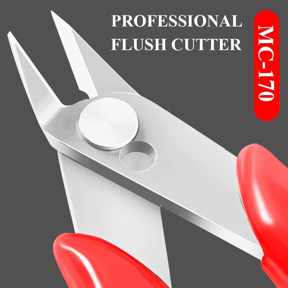 MONVICT 5 Inch Micro Wire Cutters - 5 Pack Flush Cutters with Opening Spring & Ergonomic Handle - view 2