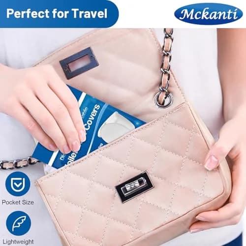 Mckanti XL Disposable Toilet Seat Covers 60 Pack | Biodegradable Travel Essential Accessories thumbnail 3