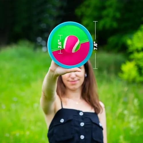 Ayeboovi Sticky Toss and Catch Ball Game 6 Paddles 3 Balls | Outdoor Fun for Ages 3-12 thumbnail 7