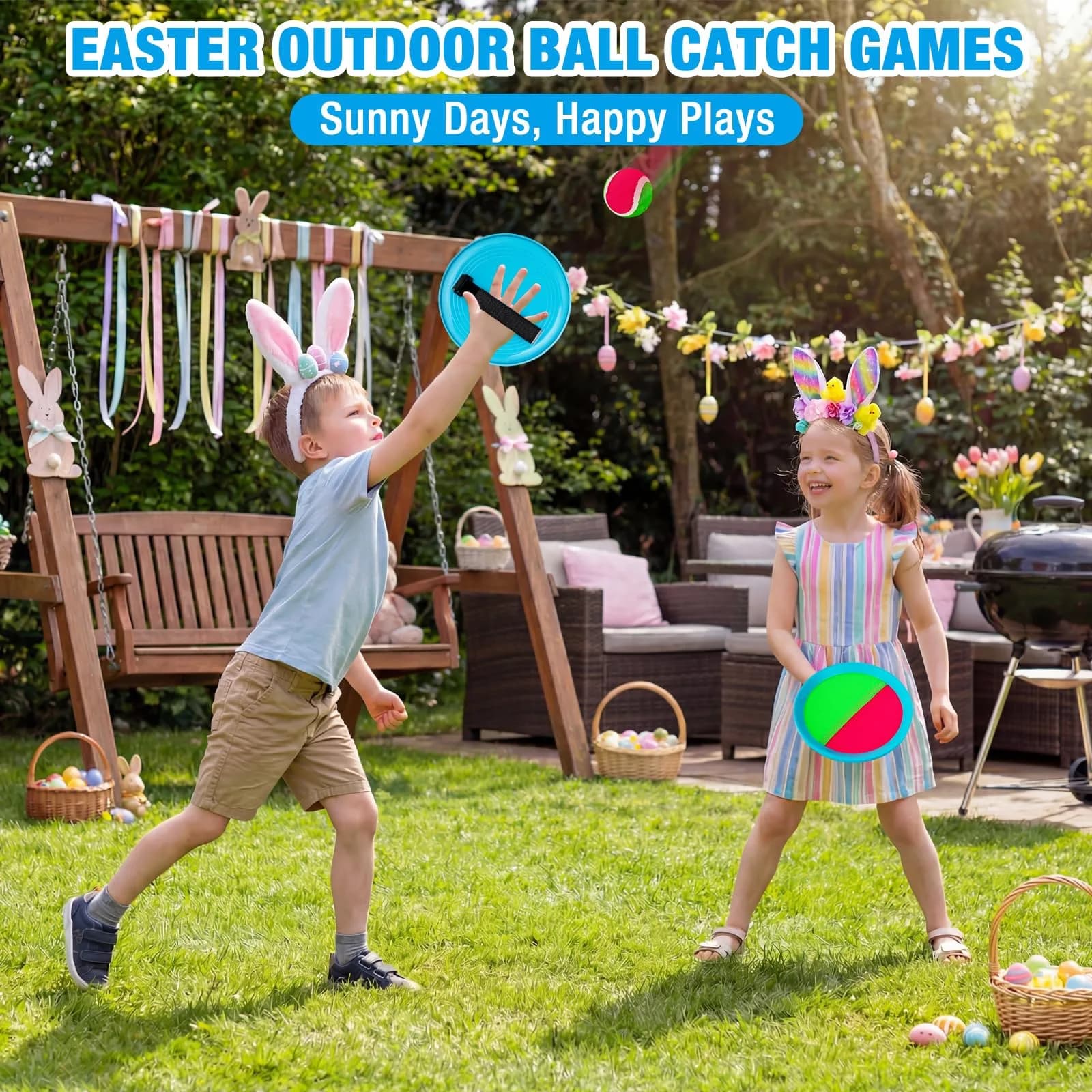 Ayeboovi Sticky Toss and Catch Ball Game 6 Paddles 3 Balls | Outdoor Fun for Ages 3-12 - view 9
