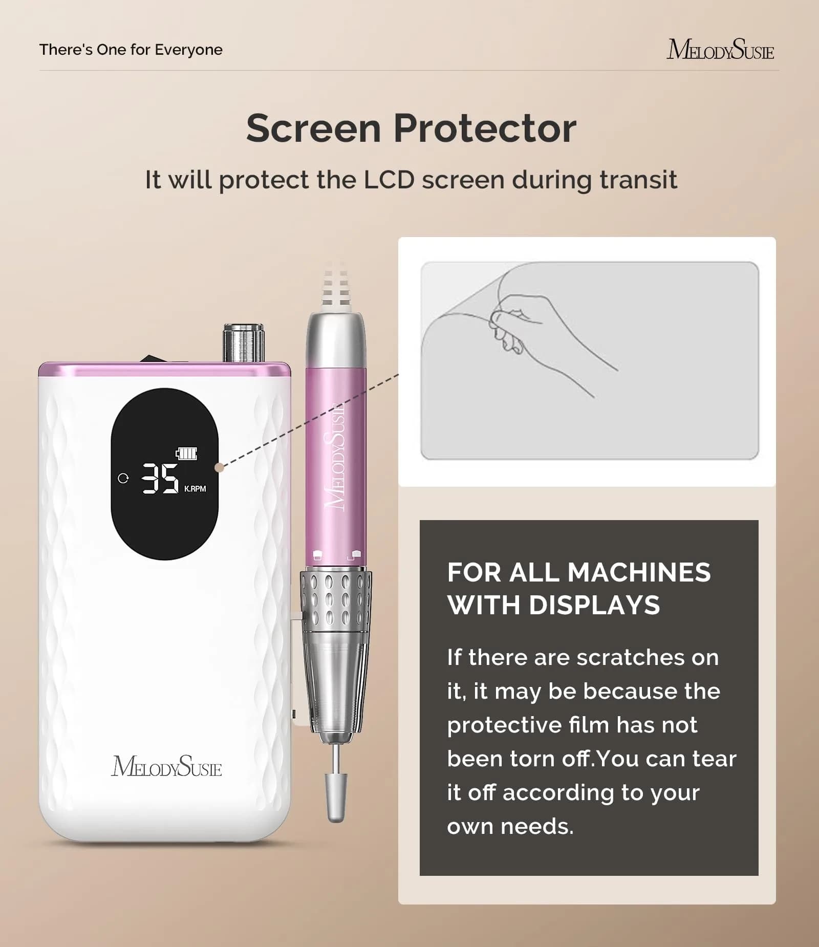 MelodySusie MM400D Cordless Nail Drill 35,000 RPM Rose Gold | Professional E-File for Manicures & Pedicures - view 5