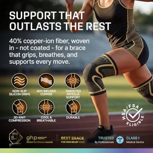 Modvel Compression Knee Brace 2-Pack | Medium, High-Copper | FDA Approved, Doctor Recommended thumbnail 2