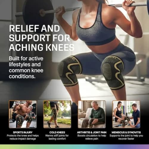 Modvel Compression Knee Brace 2-Pack | Medium, High-Copper | FDA Approved, Doctor Recommended thumbnail 3