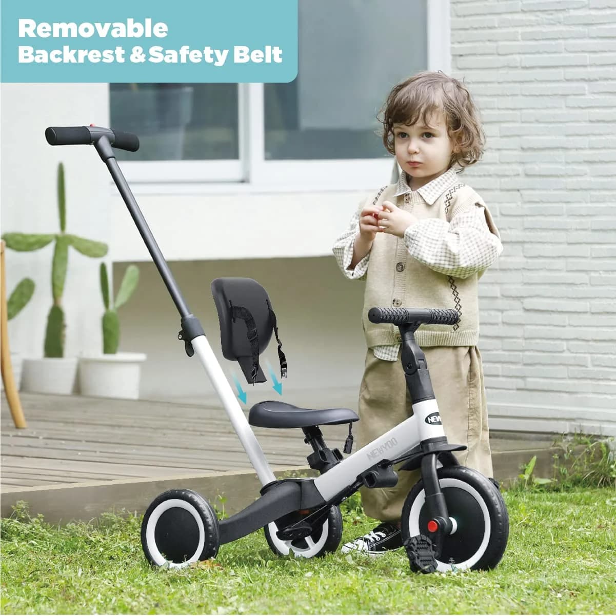 newyoo TR007 5-in-1 Toddler Tricycle & Balance Bike 12-36 Months | ASTM Approved - view 6