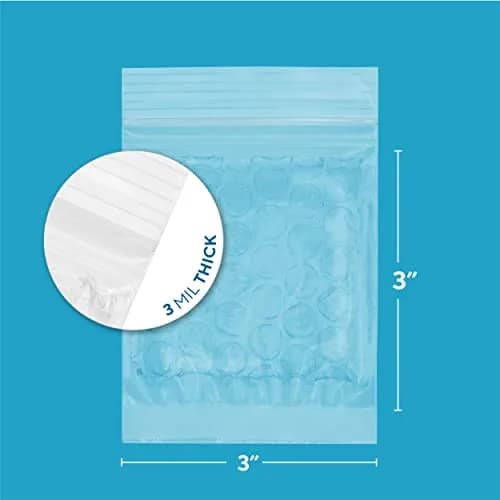GPI POLY 3"x3" Bubble Zip Bags, Small, 10 Pack, 3 Mil Heavy Duty for Fragile Items thumbnail 2