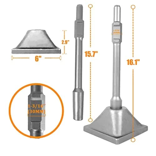 JACKCHEN 1-3/16 inch (30mm) Tamper Shank | Durable Forged Steel for Soil & Gravel Compacting thumbnail 7