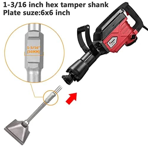 JACKCHEN 1-3/16 inch (30mm) Tamper Shank | Durable Forged Steel for Soil & Gravel Compacting thumbnail 4