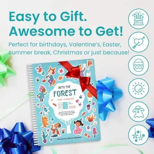 CUPKIN Into The Forest Sticker Book 500+ Stickers | 12 Scenes & Coloring Pages for Ages 2-8 thumbnail 7