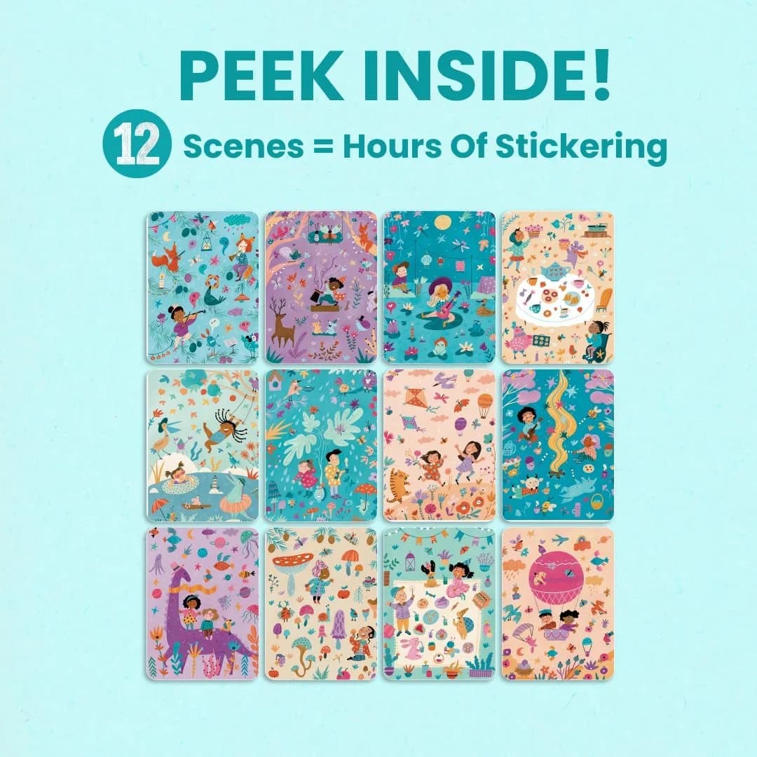 CUPKIN Into The Forest Sticker Book 500+ Stickers | Toddler Airplane Travel Activity Coloring Book - view 6