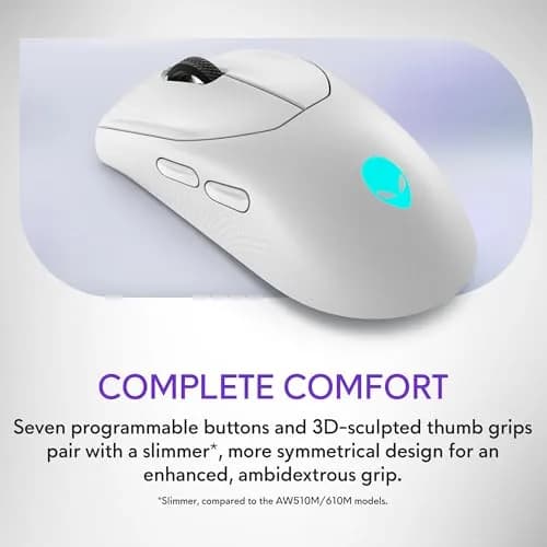 Alienware Wireless Gaming Mouse AW720M 26000 DPI | Ambidextrous, Fast Charging, 8 Buttons thumbnail 5