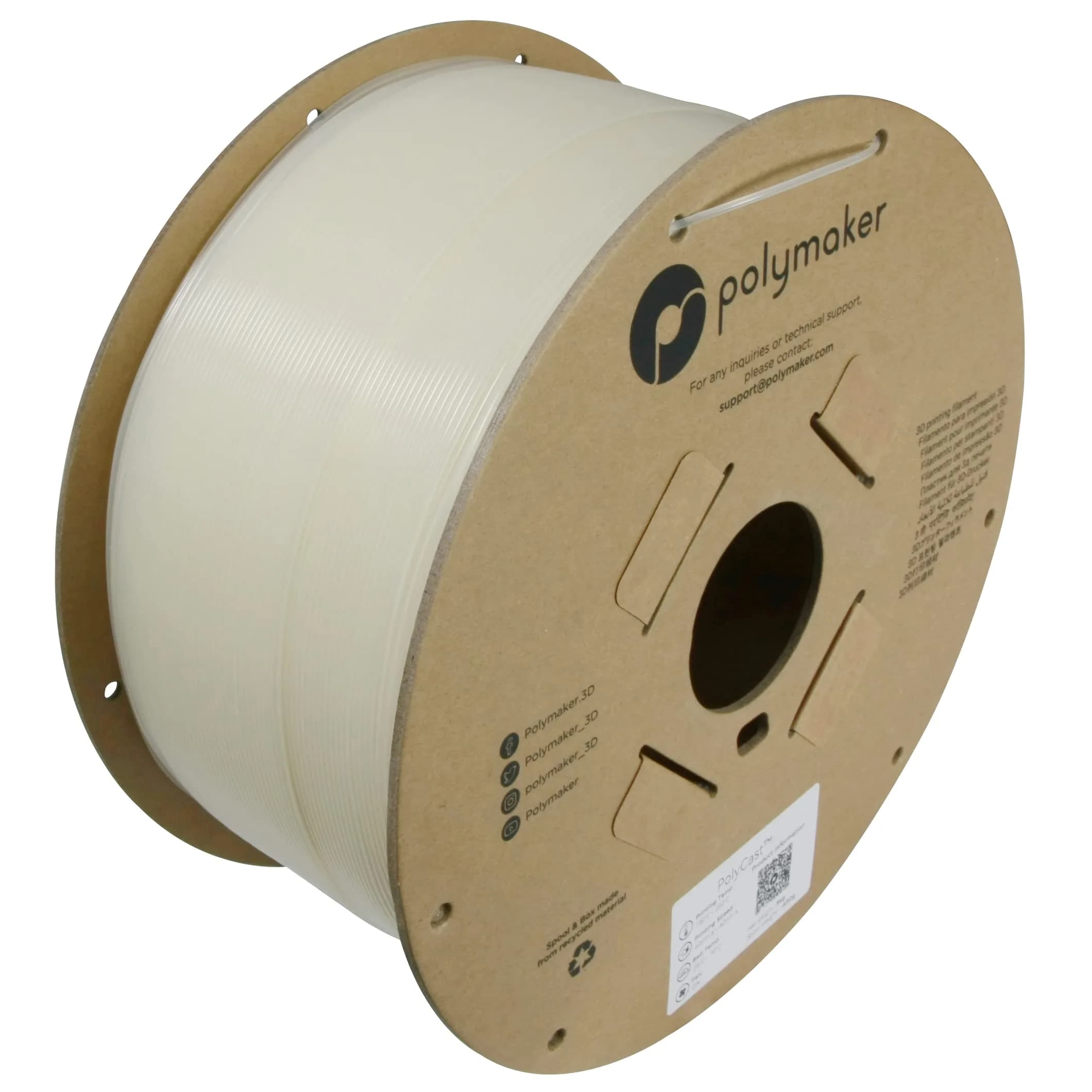 Polymaker PolyCast PVB Filament 1.75mm Natural | Investment Casting & Metal Patterning — 325 - 1.75mm Natural (Hex Code: #E9dfd3)