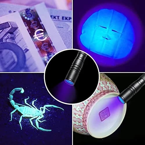 COSMOING Zoomable UV Blacklight Flashlight 5.4 inch | Detects Pet Stains & Hidden Ink thumbnail 5