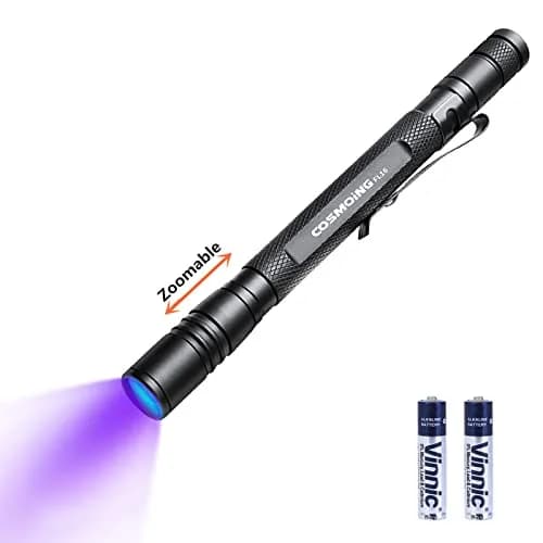 COSMOING Zoomable UV Blacklight Flashlight 5.4 inch | Detects Pet Stains & Hidden Ink thumbnail 1
