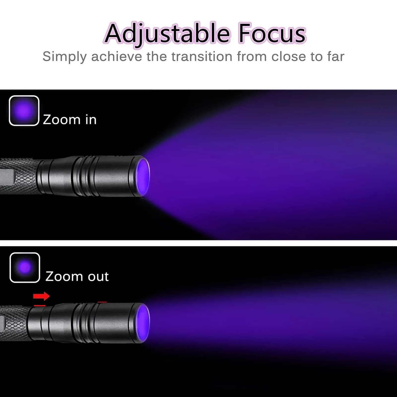 COSMOING 395nm UV Blacklight Flashlight with 2 AAA Batteries Included - view 2