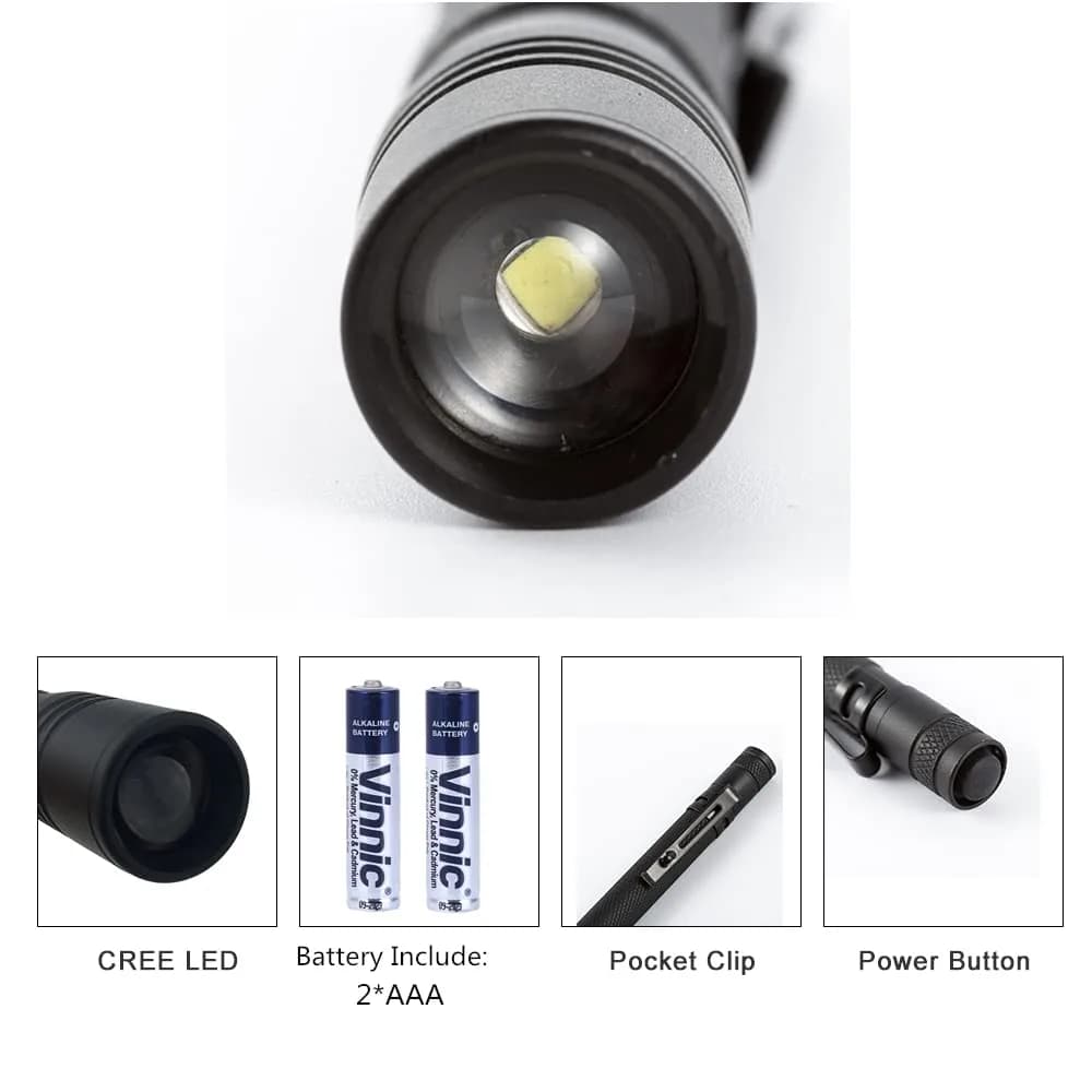 COSMOING 395nm UV Blacklight Flashlight with 2 AAA Batteries Included - view 3