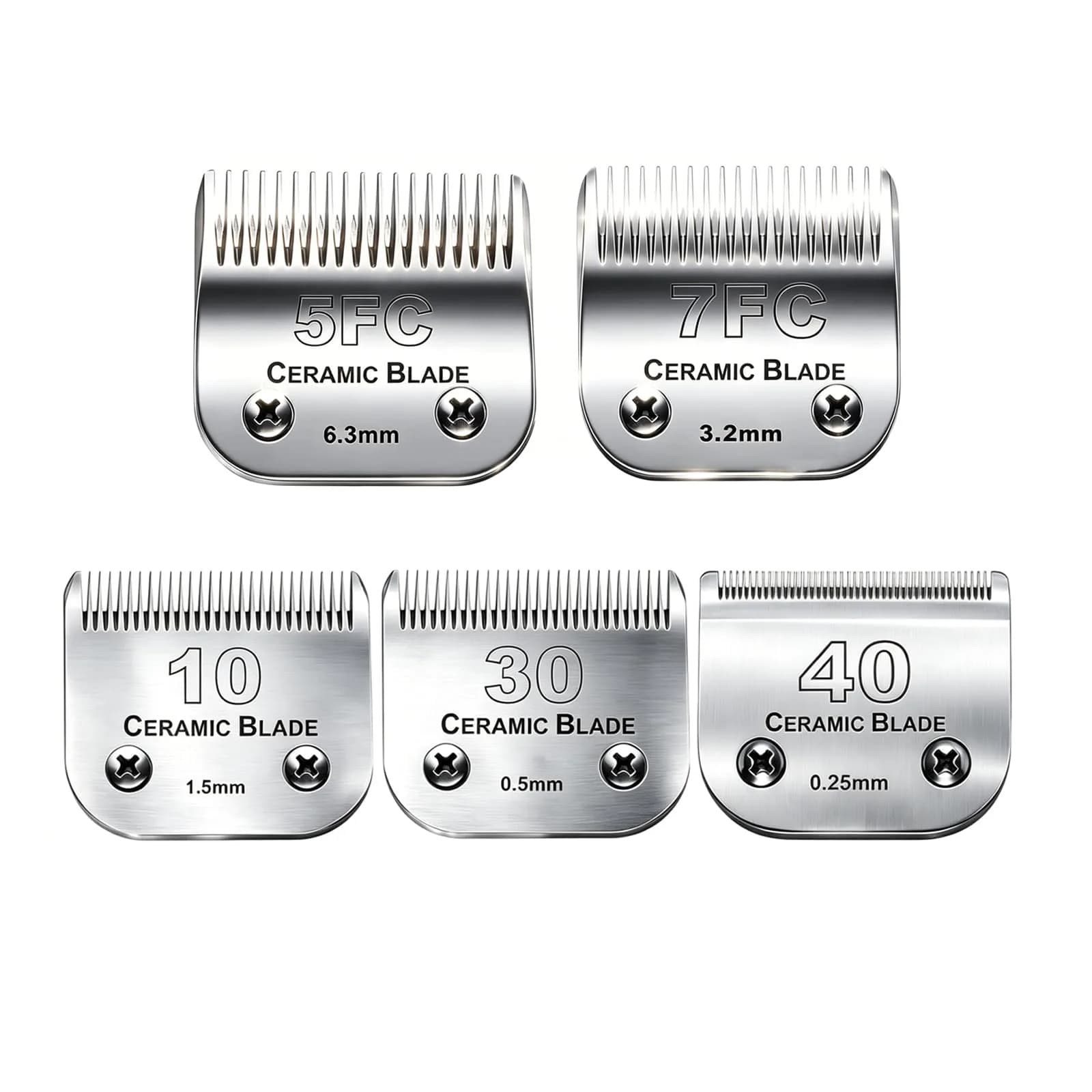 Audoc #10 Detachable Pet Clipper Blade 1.5mm (1/16") | Compatible with Andis, Oster A5, Wahl KM Series — 7 Skip Tooth /3.2mm