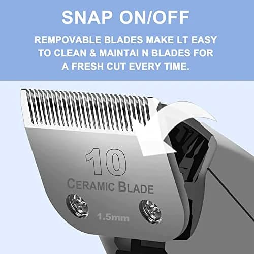 Audoc 5PCS Dog Grooming Clipper Replacement Blades #10 (1.5mm) & #30 (0.5mm) | Compatible with Andis, Oster A5, Wahl KM Series thumbnail 4