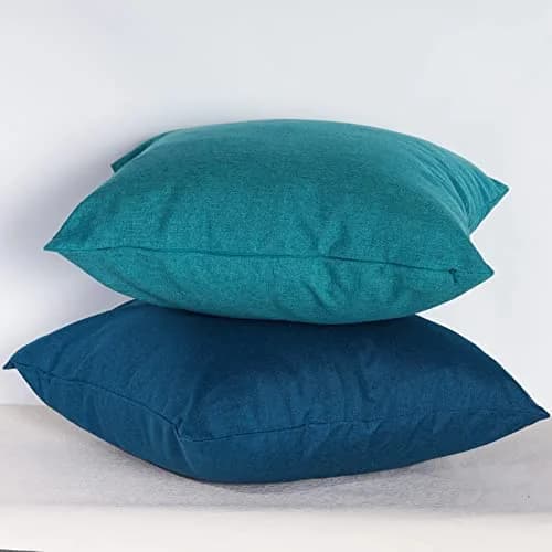 yeabwps Pack of 4 Decorative Outdoor Waterproof Throw Pillow Covers ONLY Square Garden Cushion Cases for Patio, Couch, Tent and Sofa, 18 x 18 Inches (Blue-Green, Blue, Green, Light Green) thumbnail 5