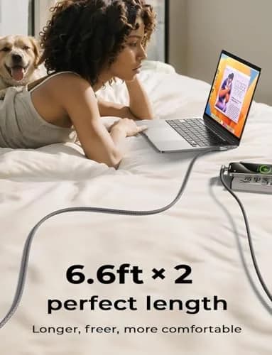 AINOPE 240W USB C to USB C Cable 2.0m (6.6ft) Right Angle | Fast Charging & Data Transfer thumbnail 7
