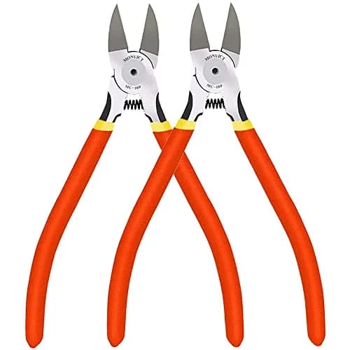 MONVICT 2 Pack 6 inch Wire Cutters Precision Flush Side Cutters | Heavy Duty Pliers for Cables, Wires, Zip Ties thumbnail 1