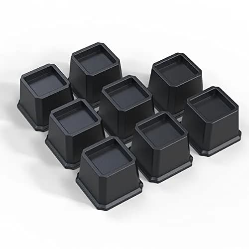 Ahasolid Bed Risers 3 Inch Heavy Duty | Furniture Risers, Set of 8, Black, Supports up to 1500 lbs thumbnail 1