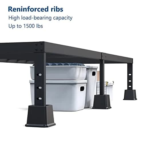 Ahasolid Bed Risers 3 Inch Heavy Duty | Furniture Risers, Set of 8, Black, Supports up to 1500 lbs thumbnail 2