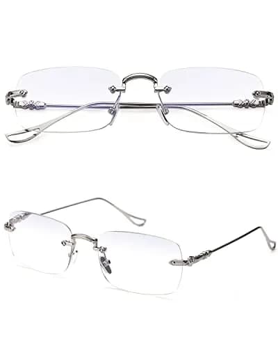 TERAISE Frameless Metal Reading Glasses for Men/Women Blue Light Blocking | Stylish & Durable (142mm width, 37mm lens height) thumbnail 3