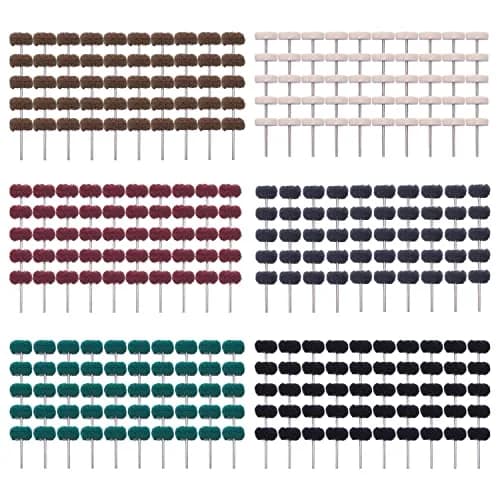 Rocaris 300 Pack 1" Abrasive Buffing Polishing Wheels with 1/8" Shank for Rotary Tools | 6 Grits (120-1000) thumbnail 1