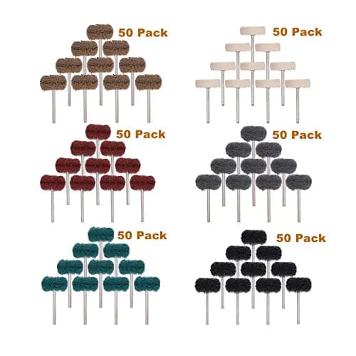 Rocaris 300 Pack 1" Abrasive Buffing Polishing Wheels with 1/8" Shank for Rotary Tools | 6 Grits (120-1000) thumbnail 7