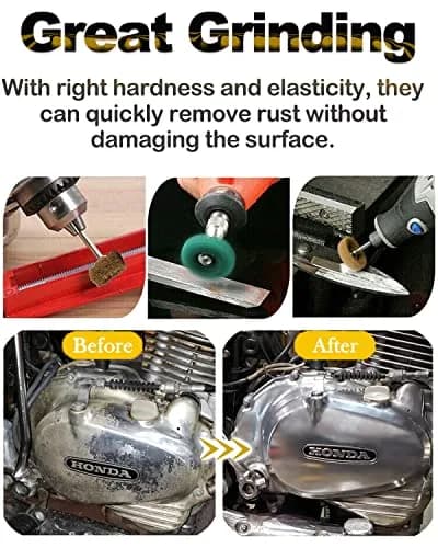 Rocaris 300 Pack 1" Abrasive Buffing Polishing Wheels with 1/8" Shank for Rotary Tools | 6 Grits (120-1000) thumbnail 3