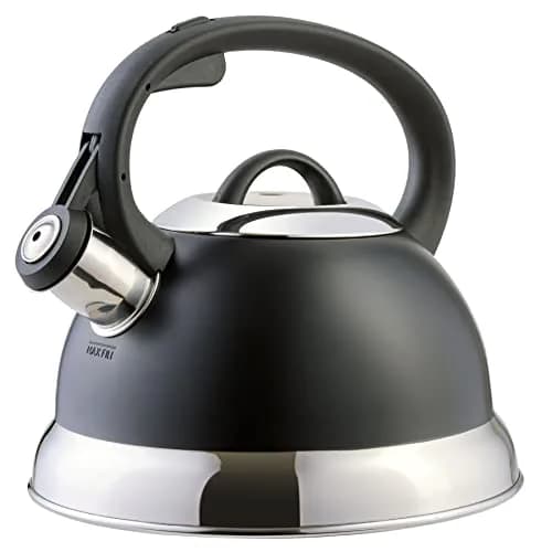 Mr. Coffee Flintshire 1.75-Quart (1.65 L) Stainless Steel Whistling Tea Kettle with Nylon Handle – Matte Black Stove-Top Kettle thumbnail 1